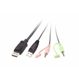 Aten Switch KVM de Cable USB DisplayPort de 2 Puertos con Selector Remoto CS22DP - Video 2560x1600@60Hz para PC, Mac, Linux