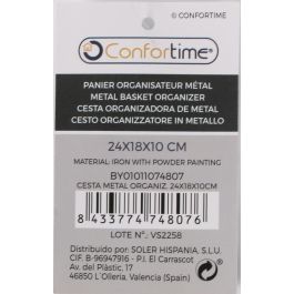 Cesta de metal organizadora Confortime 24x18x10 cm (12 Unidades) Cesta de metal organizadora Confortime 24x18x10 cm (12 Unidades)