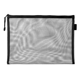 Liderpapel Bolsa Zipper Bag Poliéster Transpirable Multiusos Din A4 Negro con Cierre de Cremallera