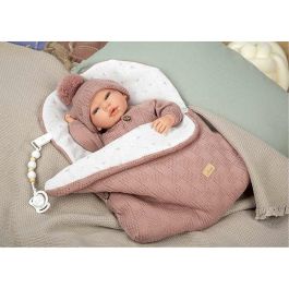 Muñeca reborn arias 40 cm elba rosa c/saco dormir