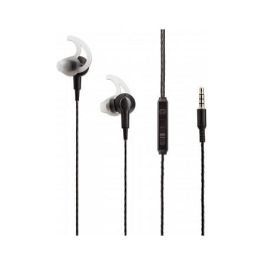 MANHATTAN Auriculares Deportivos Intrauditivos con Micrófono Omnidireccional, Impermeables para Lluvia y Sudor, Control Integrado, Color Negro