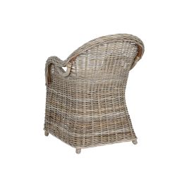 DKD Home Decor Sillon Indonesia 1c24 Gris Claro Crudo Ratan con Cojin 70 x 88 x 62 cm