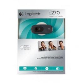 Logitech C270 Webcam HD 720p para Videollamadas y Grabación, Micrófono Reducción Ruido, Ajuste Luz Auto, Clip Universal