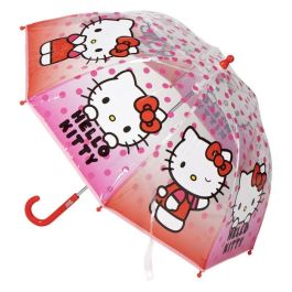 Cerdá Paraguas Manual de Burbuja Poe Hello Kitty de 45 cm Rosa para Niñas, Edad Mínima 3 Años