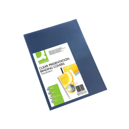 Q-connect Tapas de Encuadernación PVC DIN A4 Incolora 200 mc Paquete de 100 Unidades