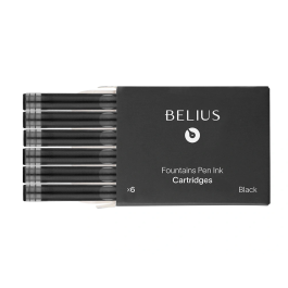 Belius Caja 6 Cartuchos Tinta Estilografica Negro Universal Estándar