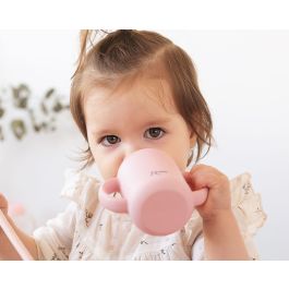 KioKids Taza de Silicona con Asas y Boquilla para Bebés Rosa 120ml | Apta Lavavajillas Microondas Congelador +4 Meses