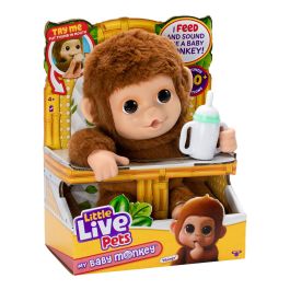 Moose 26558 Little Live Pets My Baby Monkey Interactivo, Reacciona al Tacto con Sonidos, +4 años