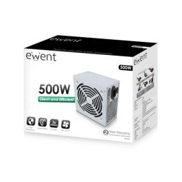 Ewent EW3909 Fuente de Alimentación 500W ATX para PC con Conector 20+4 pin, Ventilador Activo 12cm, Protección Sobretensión, Gris