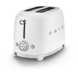 Smeg TSF01WHMEU Tostador de Pan de 2 Ranuras, Diseño Estilo Retro Años 50, Acabado Blanco Mate
