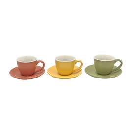 DKD Home Decor Taza de Café Moderna Multicolor Porcelana New Bone Apta Microondas Lavavajillas Set 6 Piezas 100ml