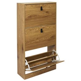 Home Deco Factory Mueble Zapatero 3 Puertas Colección Industriel con Estantes - 63x24x117 cm