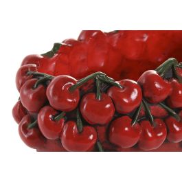 DKD Home Decor Centro de Mesa Decorativo Tradicional Rojo con Diseño de Cerezas en Cemento (6 Unidades) - Medidas 16x13x25 cm
