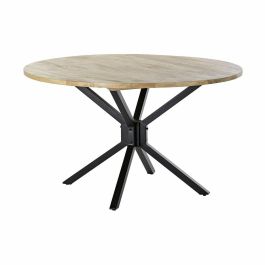 Mesa de Comedor DKD Home Decor 127 x 127 x 75 cm Natural Negro Metal Aluminio Madera de mango Precio: 333.6900006. SKU: S3033761