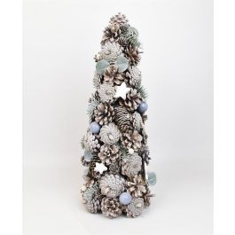 DKD Home Decor Árbol de Navidad Fantasía Natural Blanco 18 x 50 x 18 cm con Piñas Precio: 14.58999971. SKU: B1KCGFD8XF