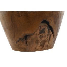 DKD Home Decor Wood 23 Jarrón de Teca Natural Marrón Oscuro 34 x 40 x 34 cm Hecho a Mano
