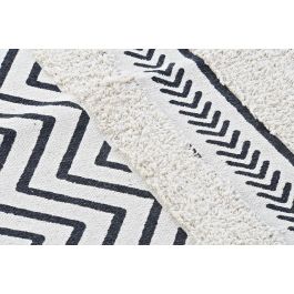DKD Home Decor Alfombra Scandi Negro Blanco Zig Zag Algodon Polyester 226 x 160 x 0.7 cm