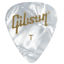 Gibson Pack 12 Púas de Guitarra Blanco Perlado Thin