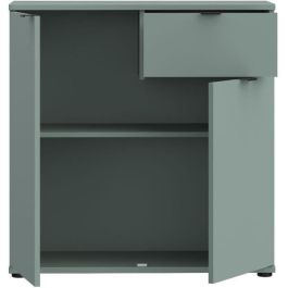 GANYMEDE Aparador pequeño de almacenaje GNM K222LU59 con 2 puertas y 1 cajón en color Salvia, 80.1 x 34.1 x 82.3 cm