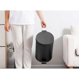 Confortime Cubo Basura Metal con Pedal 3 Litros Negro
