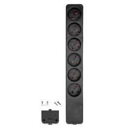 MicroConnect Open-end Danish EDB 6-way power strip, Black MicroConnect Open-end Danish EDB 6-way power strip, Black