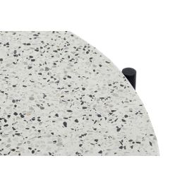 DKD Home Decor Mesa Centro Glam Desmontable de Hierro y Piedra Terrazo Negro Blanco 80x80x45 cm