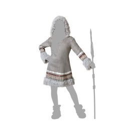 Disfraz Esquimal Gris para Niña 7-9 Años - Vestido Corto Manga Larga con Capucha Disfraz Esquimal Gris para Niña 7-9 Años - Vestido Corto Manga Larga con Capucha