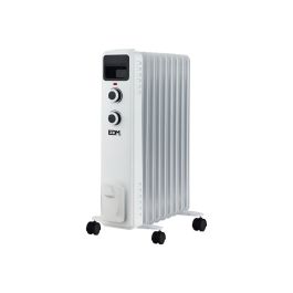 Edm Radiador de aceite 2000W, 9 elementos, 25x41x60cm, termostato ajustable, 3 potencias, blanco