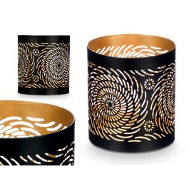 Portavela Calado Negro Dorado Espiral Giftdecor 9x10x9 cm Metal Hierro (24 Unidades) Precio: 37.50000056. SKU: B1EL76FY9H