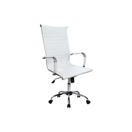 Equip Silla Oficina 651017 Blanca Ergonómica Imitación Piel Ruedas Giratoria Altura Ajustable