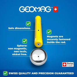 Geomag Ecofriendly 25 uds Glow Construcciones 2D 3D Brillan Oscuridad Barras Esferas Base Plástico Reciclado