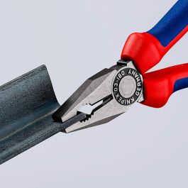 Knipex Alicates universales 0302180 185 mm filo con bisel, para cortar alambre blando y duro