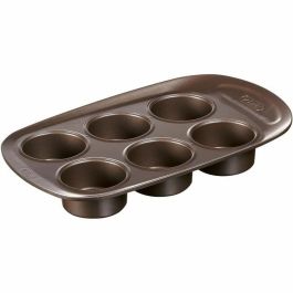 Pyrex 1452001 Molde para muffins Redondo, Acero al carbono, Antiadherente, 6 cavidades