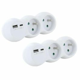 Chacon 47002 Lote 2 Dominó 2x16A con USB-A + USB-C Blanco Estándar Francés Precio: 29.79000035. SKU: B155TNJ8C8