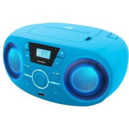 BIGBEN CD61BLUSB Radio Portátil Cd Usb Azul + Altavoces Luminosos