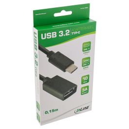 InLine 35800 Adaptador USB 3.1 Tipo C Macho a USB-A Hembra, 0.15m, Negro