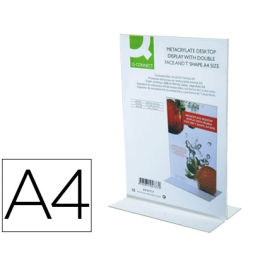 Q-connect Expositor sobremesa a dos caras en metacrilato tamaño A4 Precio: 6.89999959. SKU: B19S2N9M56