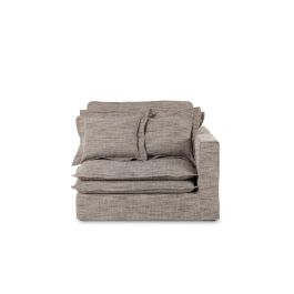 DKD Home Decor 2c24 Módulo de Sofá Izquierda/Derecha, Uso Horeca, Marrón Claro, Poliéster, 120x95x120 cm, Incluye 4 Cojines