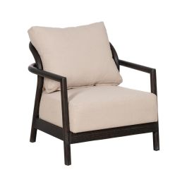 Sillón Negro Tejido-Madera Salón 70 X 77 X 72 cm