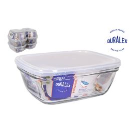 Duralex Fiambrera Rectangular 1.7L, 21.5 x 16.5 x 8 cm con Tapa Transparente (6 Unidades)