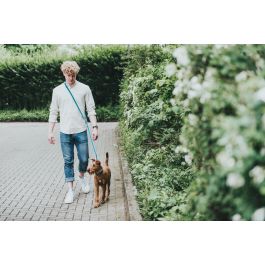 Hunter Correa Ajustable Hilo para Perros de 200 cm en Antracita, con Diseño Ligero de Malla 3D y Nylon Resistente, Mosquetón Fácil de Ajustar