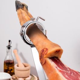 3 Claveles Jamonero basculante con base giratoria 360°, bloqueo automático y cabezal giratorio