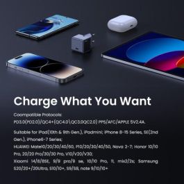 UGREEN 35041 Nexode S Cargador Rápido USB-C GaN de 30W para Teléfono Móvil, Batería Portátil, Teléfono Gris