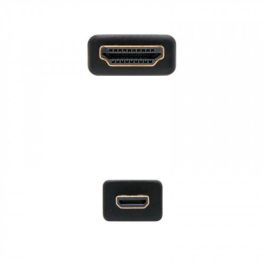 Nanocable 10.15.3501 Cable HDMI Alta Velocidad con Ethernet 4K HDR 0.8m - Negro - Micro HDMI Tipo D a HDMI Tipo A Macho