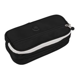 Estuche Portatodo Antartik Fusion Flex 3 Cremalleras Negro Compañero Mochila 100x60x220 mm