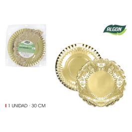 Bandeja Oro Redonda con Blonda 30 cm - Algon (30 Unidades) Precio: 21.49999995. SKU: B185XZ2QPY