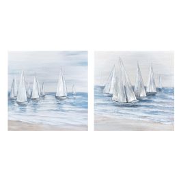 DKD Home Decor Cuadro Mediterraneo 4 Unidades Azul Beige Lienzo MDF 80 x 80 x 2.8 cm Precio: 66.50000038. SKU: B1DC2WTEJC