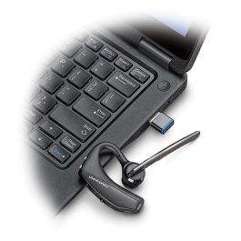 Poly Voyager 5200 UC Auricular Bluetooth con Cancelación de Ruido, Micrófonos Adaptativos, Optimizado UC, Estuche Carga, Negro