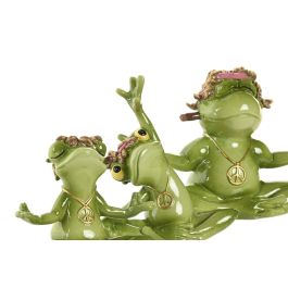 DKD Home Decor Figura decorativa Shabby de resina Rana Verde 6 x 10.5 x 18 cm (6 Unidades)