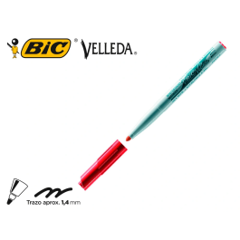 Bic Rotulador Velleda para Pizarra Blanca, Punta Redonda, Tinta Negra, Trazo 1,4 mm, Color Rojo